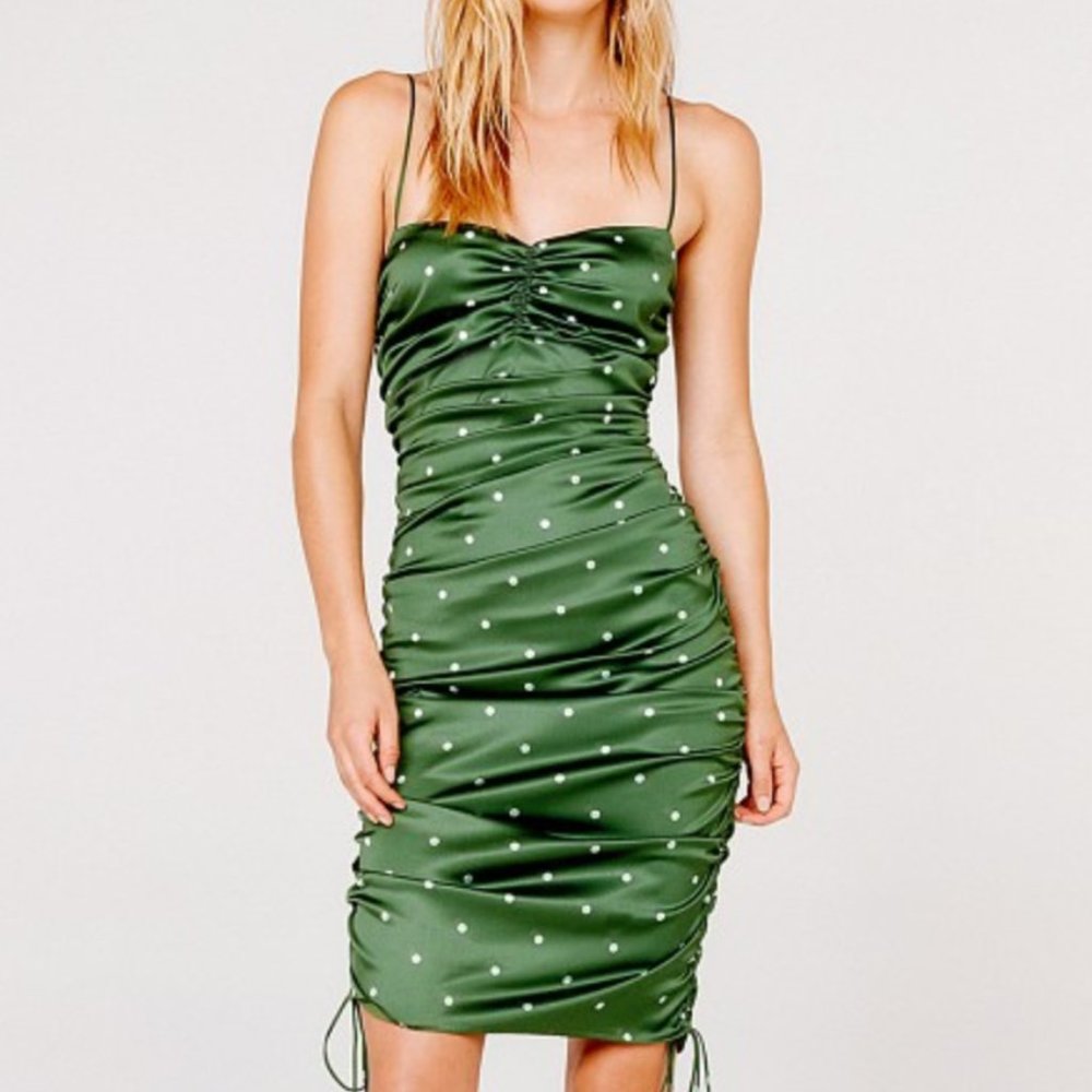 Paula Ruched Dress Juniper - Picture 2 of 5